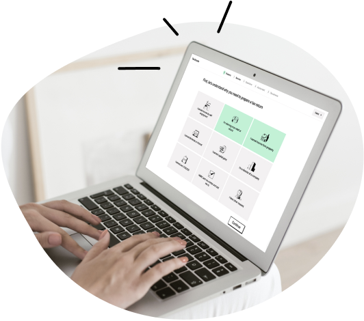 App on laptop screen