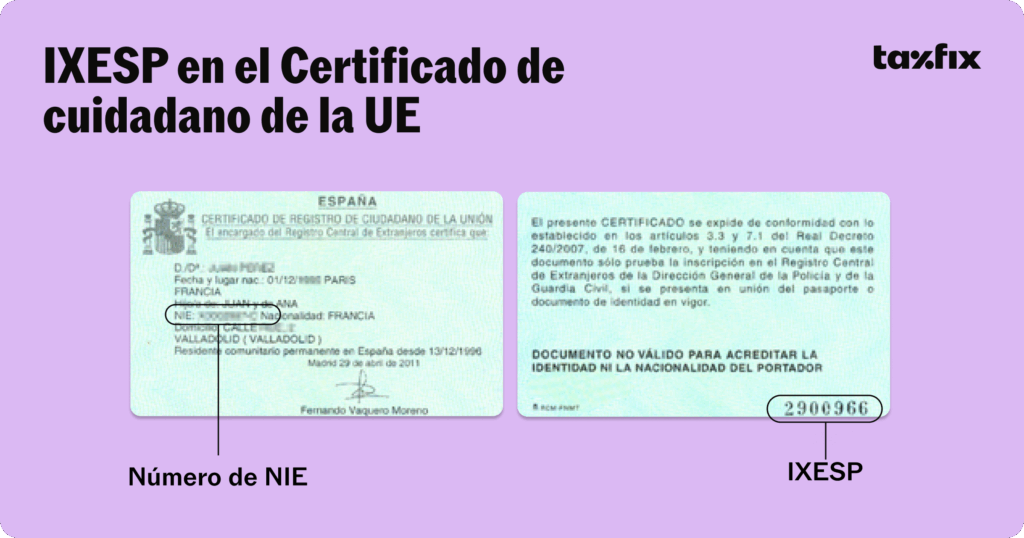 El IXESP en el NIE: ¿qué es y dónde está? – Taxfix