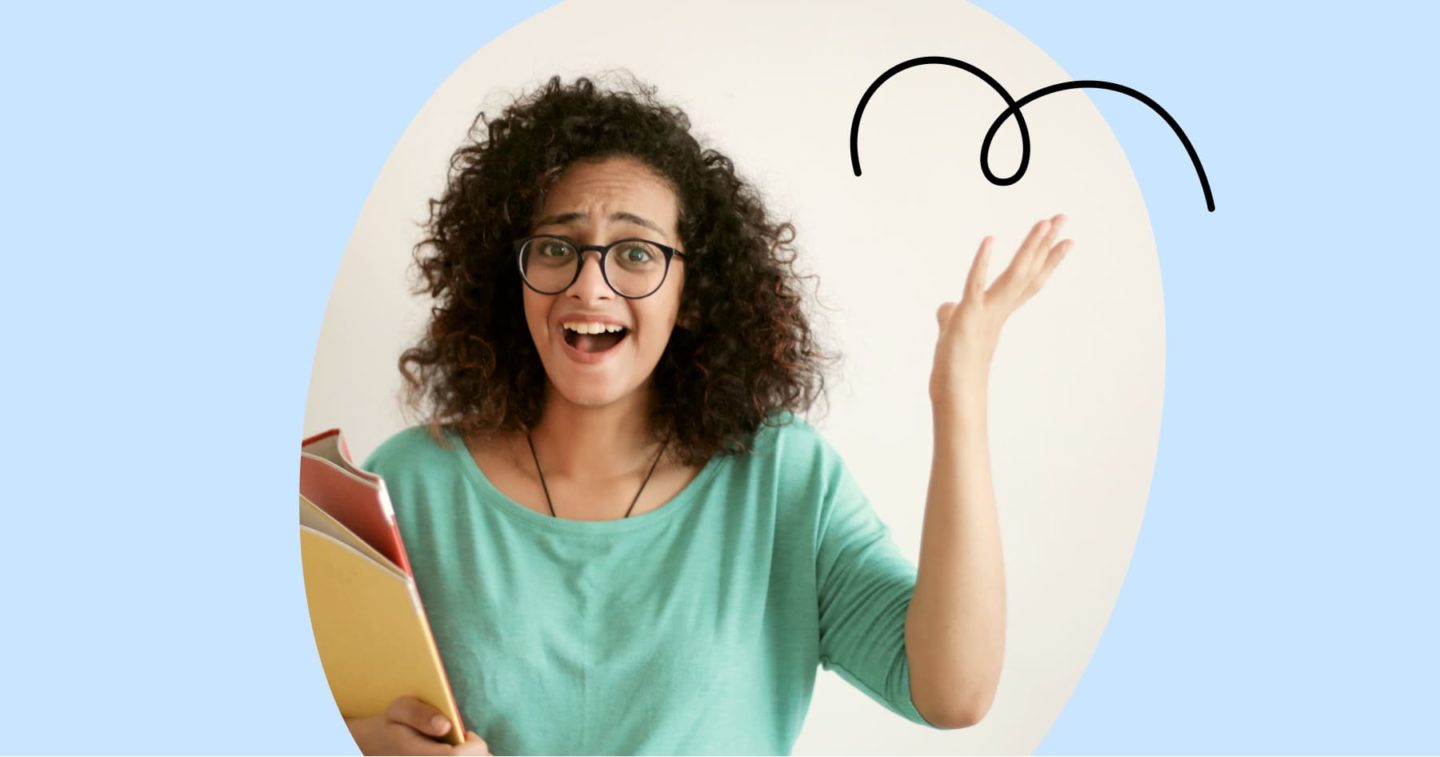 Mujer está sorprendida
