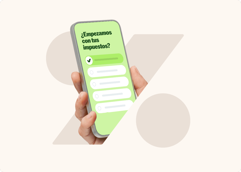 Mock up que muestra el producto de la gestoría online Taxfix para presentar impuestos