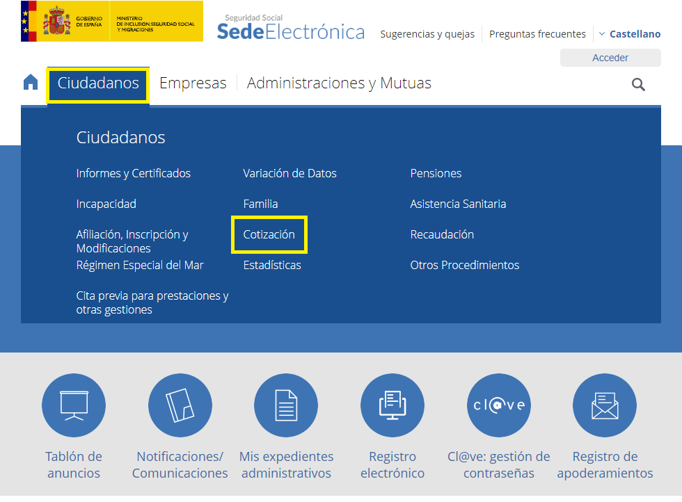 Paso uno para cambiar la cuenta bancaria de autónomos en la Seguridad Social