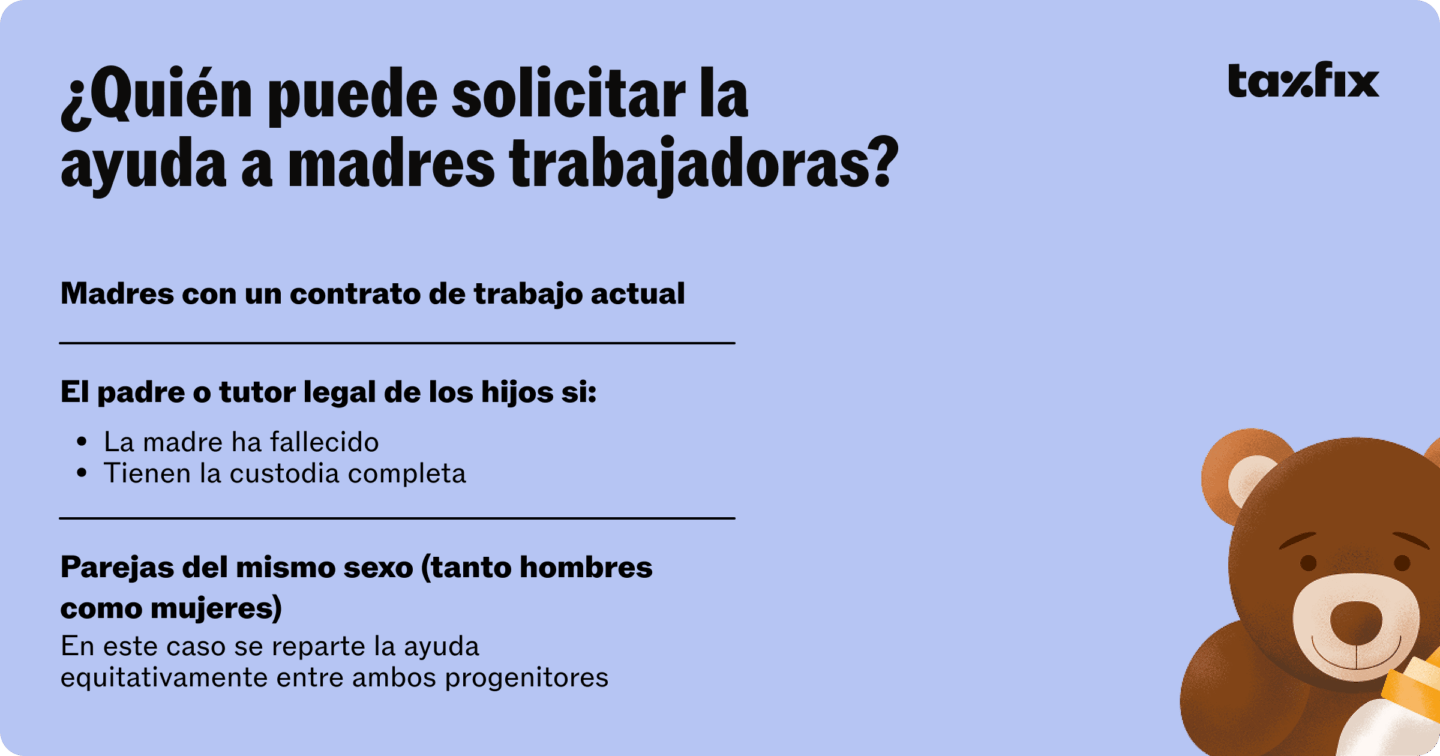 Quién puede solicitar la ayuda a madres trabajadoras