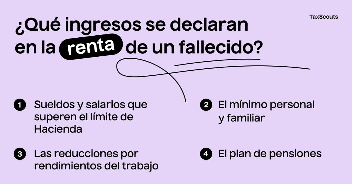Ingresos que hay que declarar en la declaración de la renta de un fallecido