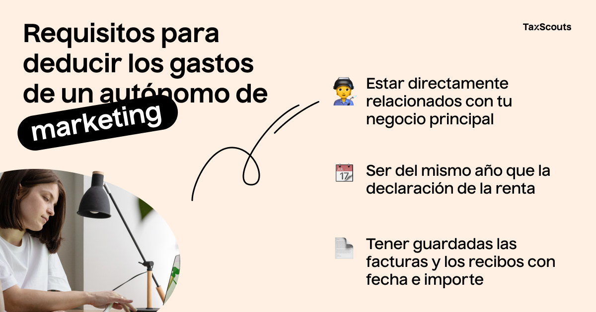 Requisitos para deducir los gastos de marketing como autónomo